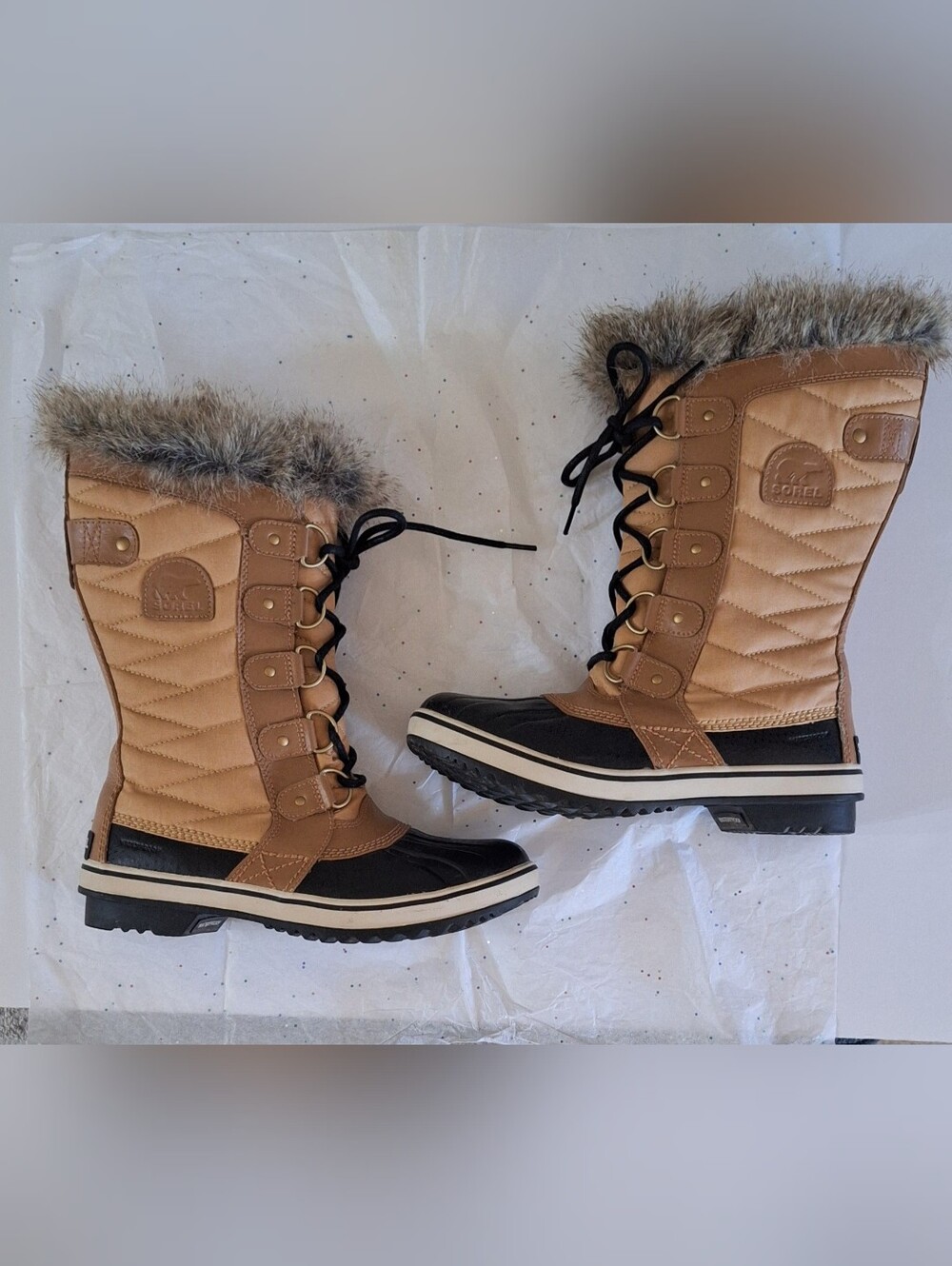 SOREL Women's Tofino II Waterproof Winter Snow Boots Curry /Fawn/Black/Tan Sz7.5 - Picture 8 of 13